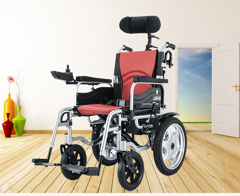 贝珍电动轮椅6401N铝合金款【30安锂电池】电动轮椅带坐便器残疾人老人折叠轻便 便携老年代步车