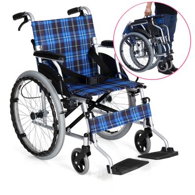 互邦手动轮椅充气胎折叠轻便老年人残疾人代步车手推车互...