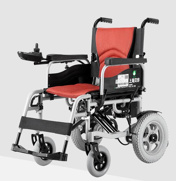 贝珍电动轮椅车BZ-6201轻便可折叠老人残疾人代步车 标准款碳钢车架