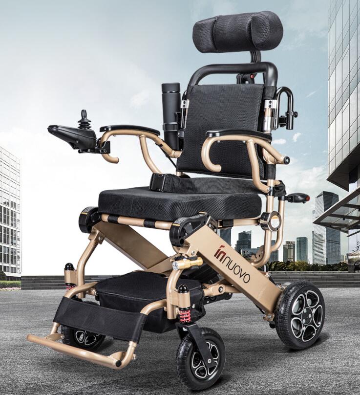 英洛华N5513A金色升级款老年人电动轮椅 锂电池